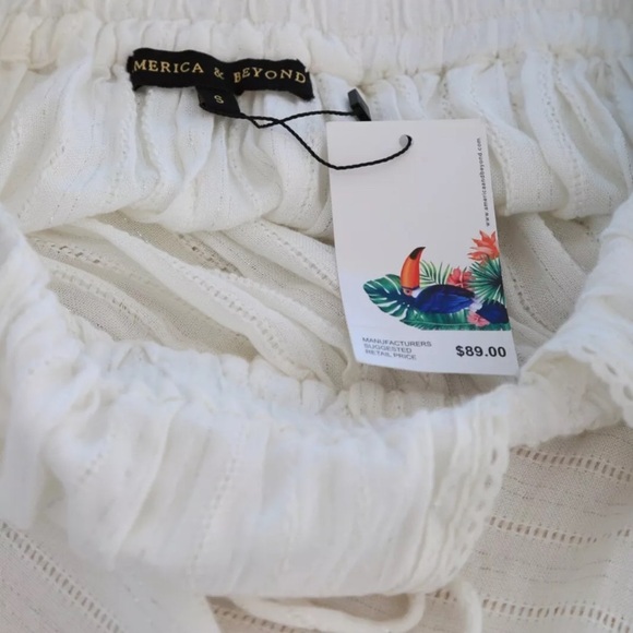 NWT America & Beyond white metallic striped backless maxi dress S $89 - Picture 2 of 6